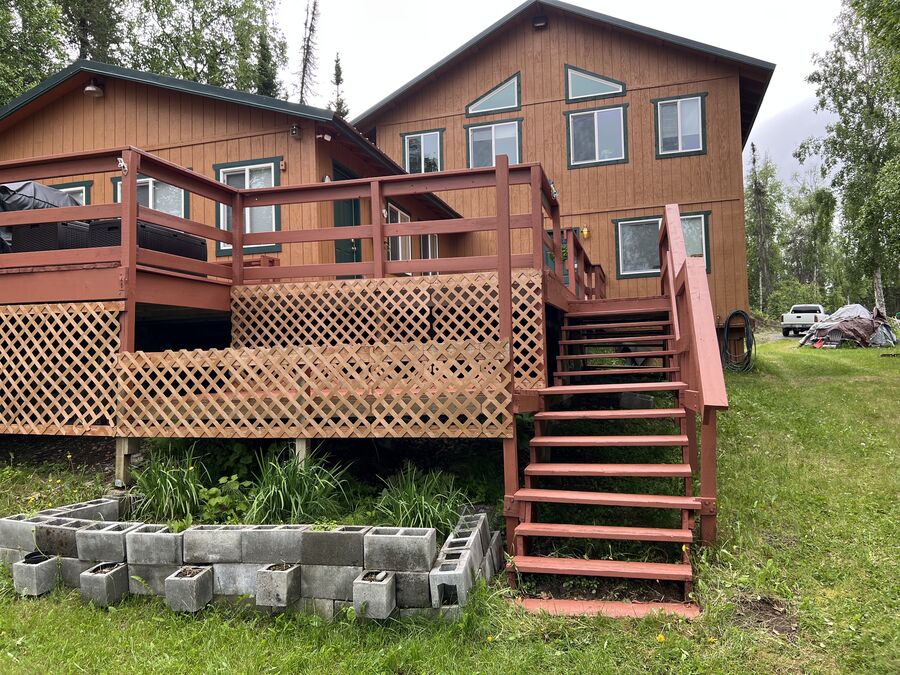 Lakehouse deck painting